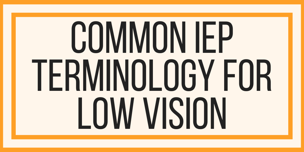 Common IEP Terminology For Low Vision