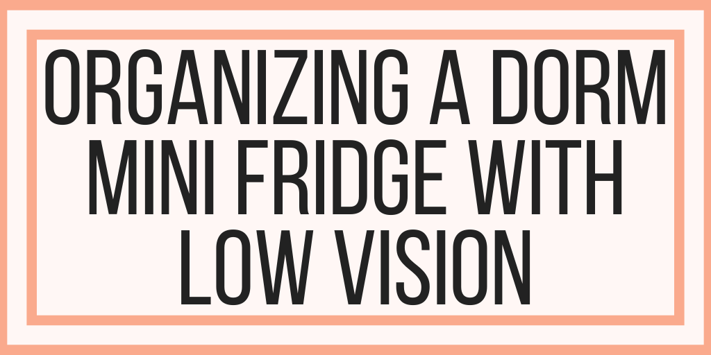 Organizing A Dorm Mini Fridge With Low Vision