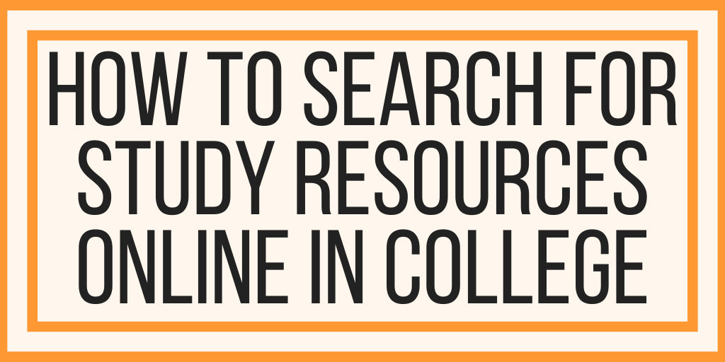 How To Search For Study Resources Online